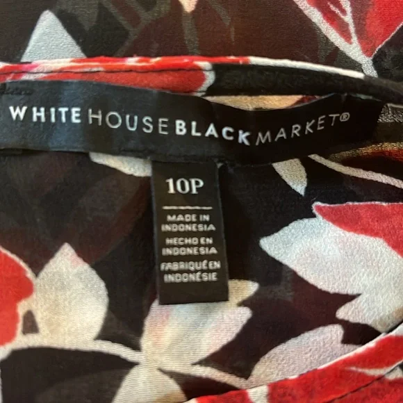 White House Black Market floral print Blouse, 10 petite - Picture 6 of 6